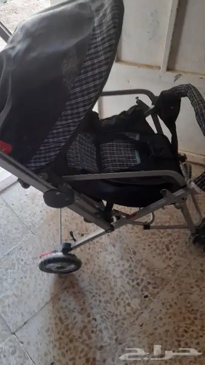 عربيه اطفال وكرسي اطفال لنوم صحن مروش اطفال جديد لون احمر 4