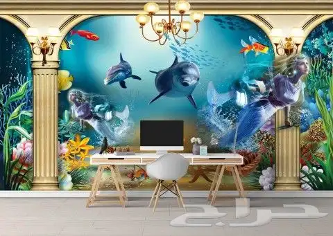 ورق جدران 3D ديكورات عامه واصباغ 9
