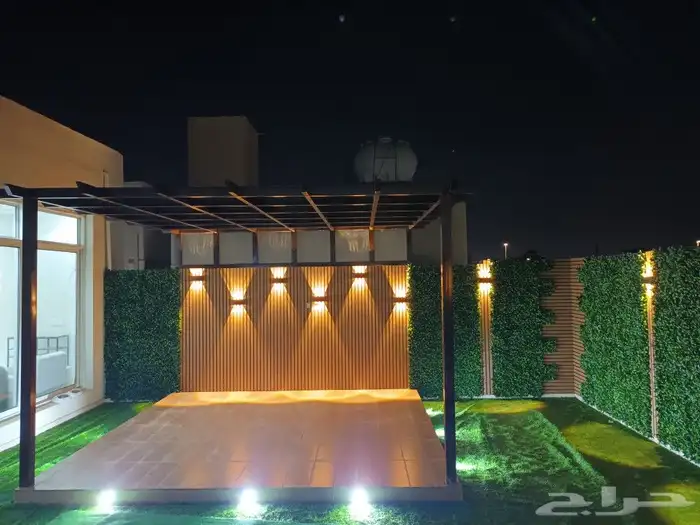 تنسيق حدائق المدينة مظلات عشب شلالات 7
