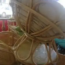 كراسي وطاوله خيزران بامبو طبيعي مقاوم لماء والشمس شحن لجميع 6