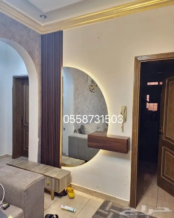 ديكورات وخلفيات شاشات تلفزيون ومرايات وبديل الخشب وبديل الرخ 7