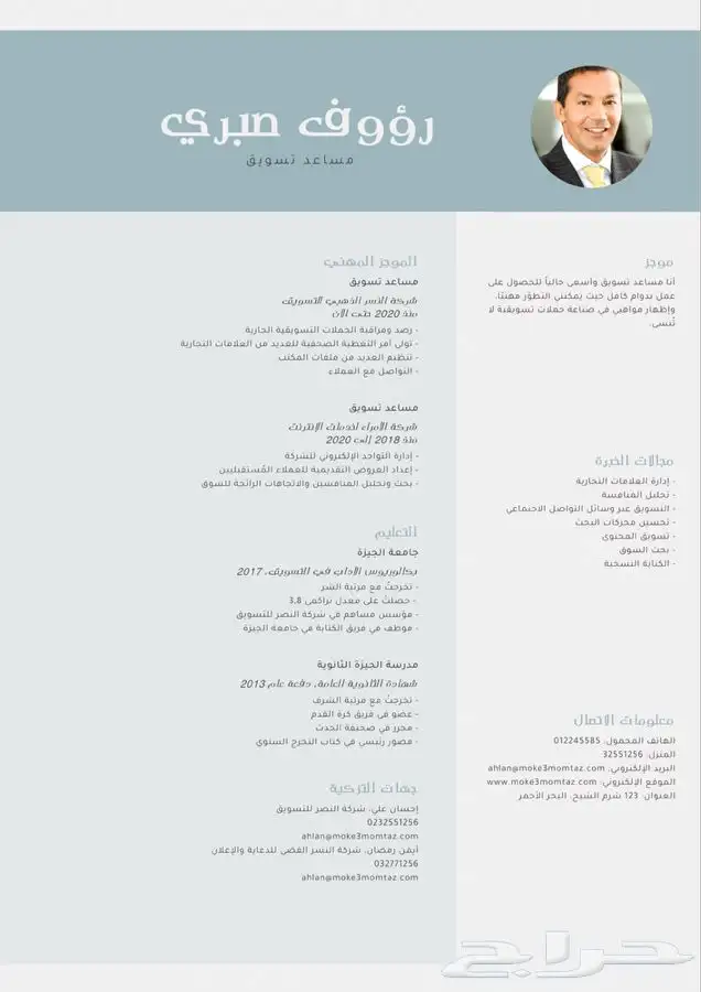 سيرة ذاتية احترافية 5