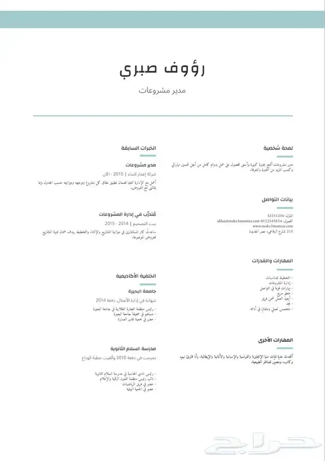 سيرة ذاتية احترافية 34