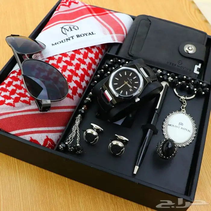 طقم ساعه رجالي مع شماغ 2