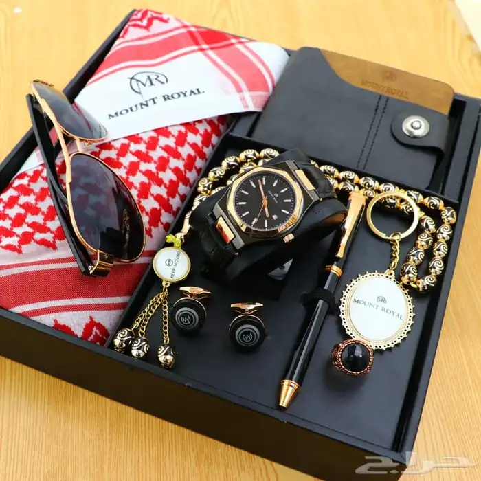 طقم ساعه رجالي مع شماغ 3