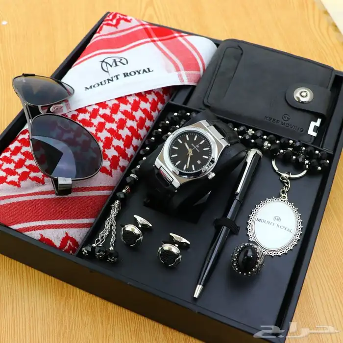 طقم ساعه رجالي مع شماغ 1