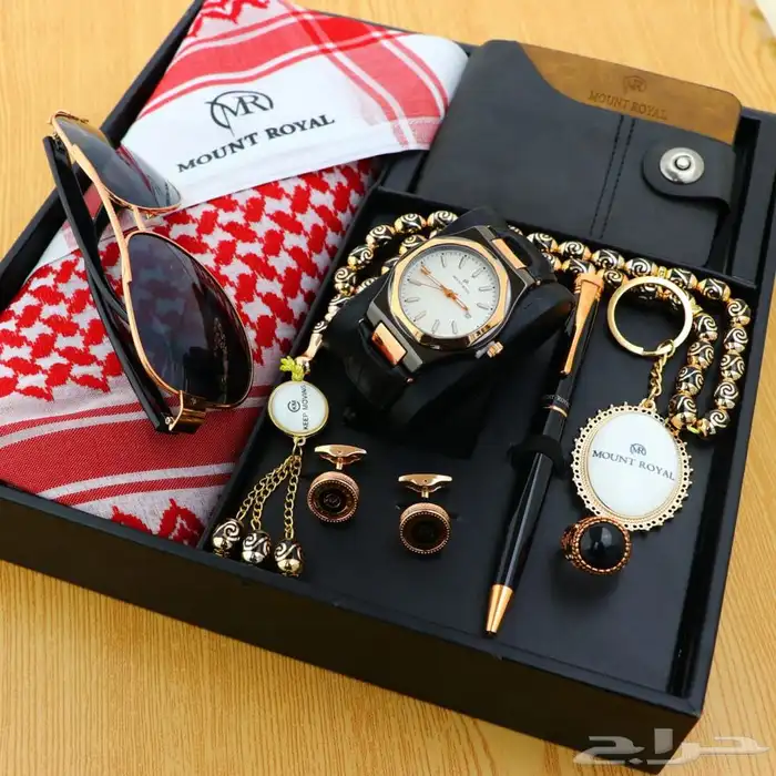 طقم ساعه رجالي مع شماغ 4