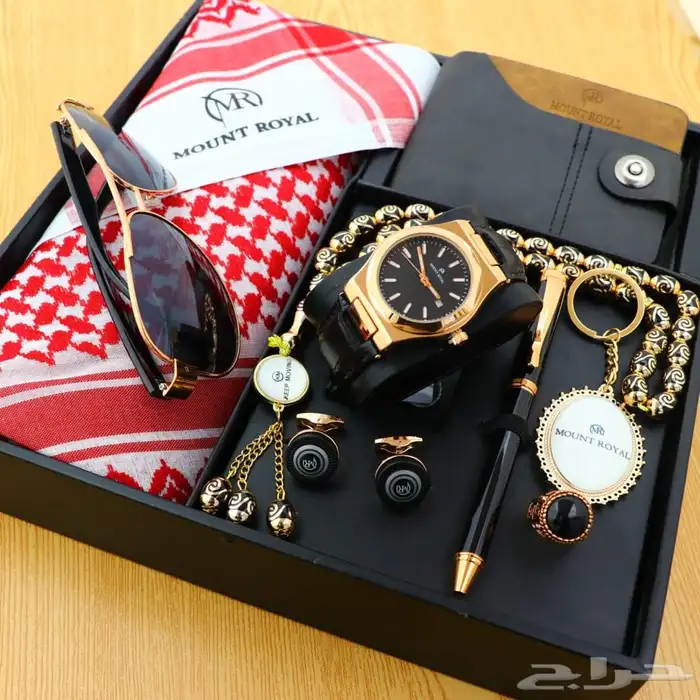 طقم ساعه رجالي مع شماغ 0