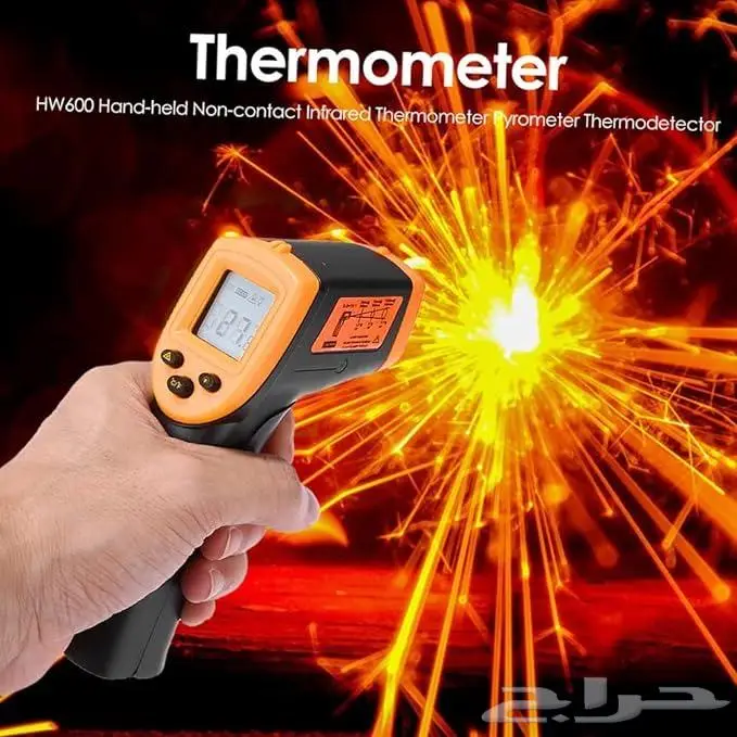 ميزان حرارة صناعي محمول باليد بدون تلامس بشاشة LCD 6
