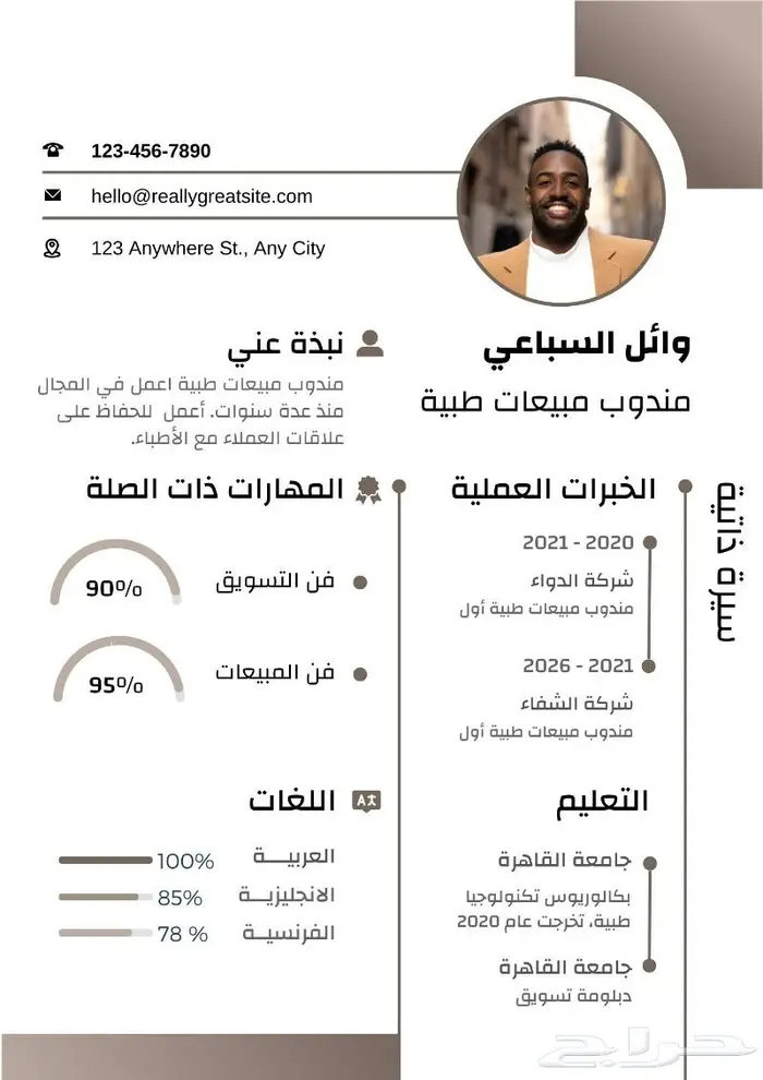 تصميم سيرة ذاتية احترافية CV 2