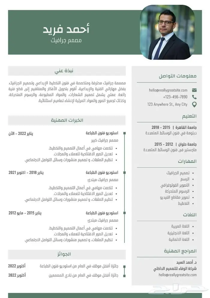 تصميم سيرة ذاتية احترافية CV 3