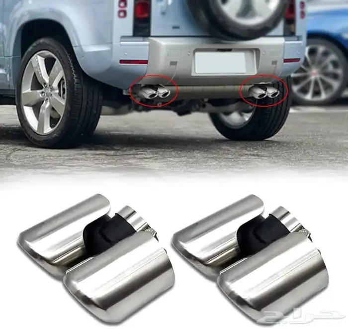 مخارج شكمان لاندروفر ديفندر V8 _غطاء سبير اسود _اكسسوارات X 1