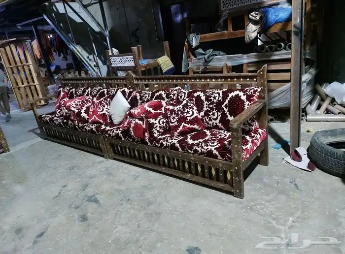 جلسات خارجية اطقم كاملة جاهز تفصيل خشب حديد كراسي طاولات 87