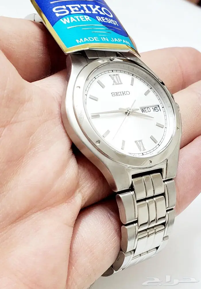 ساعة سيكو كوارتز اليابانية الاصلية لون فضي 1