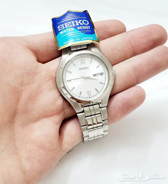 ساعة سيكو كوارتز اليابانية الاصلية لون فضي 0