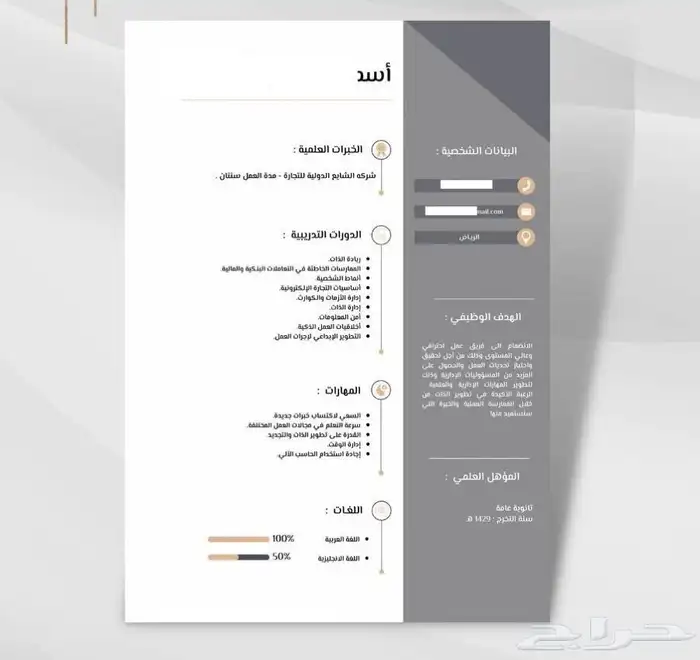تصميم سيرة ذاتية احترافية 30