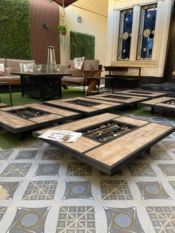 طاولات حدائق تدفئة ومنقد غاز وحطب 56