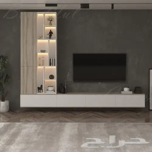 طاولات تلفاز - مكتبات خشب - ركن كوفي - مداخل 17