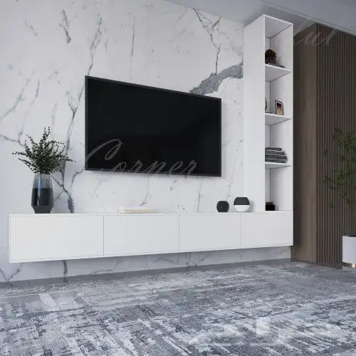 طاولات تلفاز - مكتبات خشب - ركن كوفي - مداخل 19