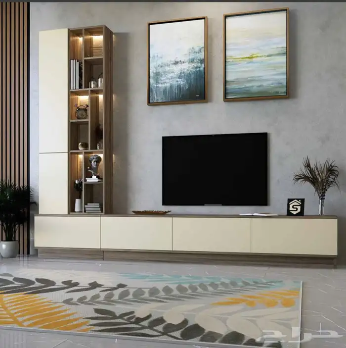 طاولات تلفاز - مكتبات خشب - ركن كوفي - مداخل 29