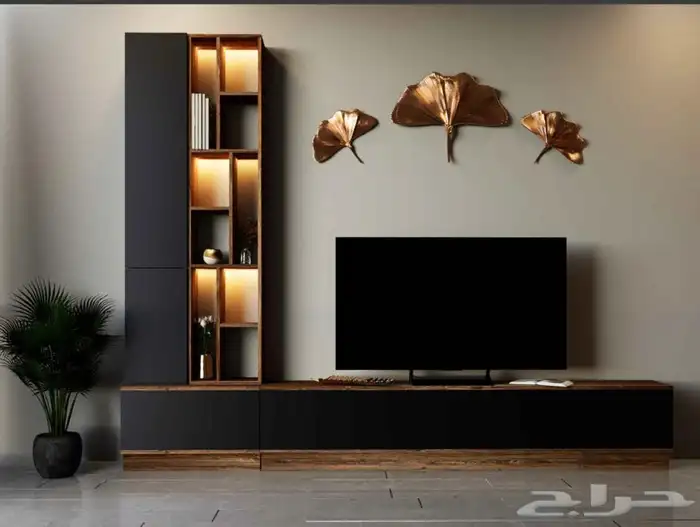 طاولات تلفاز - مكتبات خشب - ركن كوفي - مداخل 27
