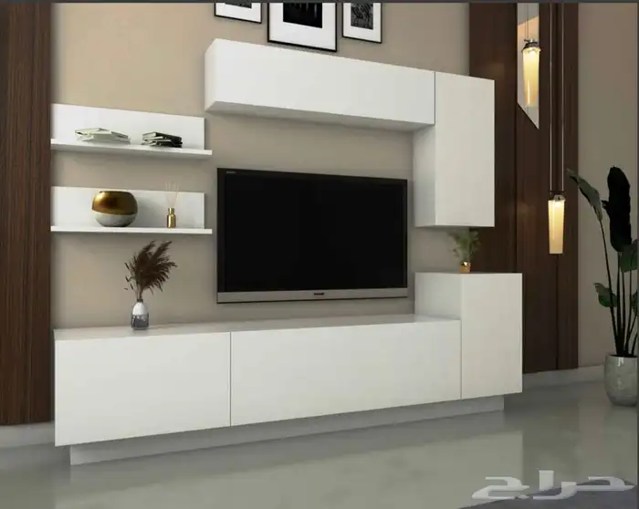 طاولات تلفاز - مكتبات خشب - ركن كوفي - مداخل 23