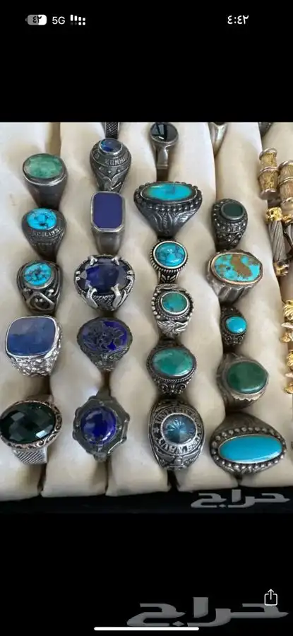 خواتم خاتم كبك كبكات عقيق فيروز للبيع 15