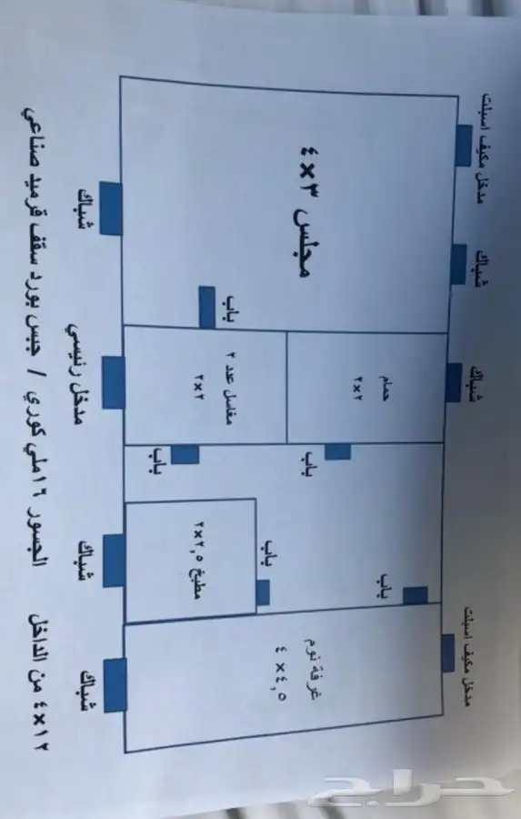 بيوت جاهزه للبيع كرفان قرميد جبس بورد طول 12 شامل سباكه 3
