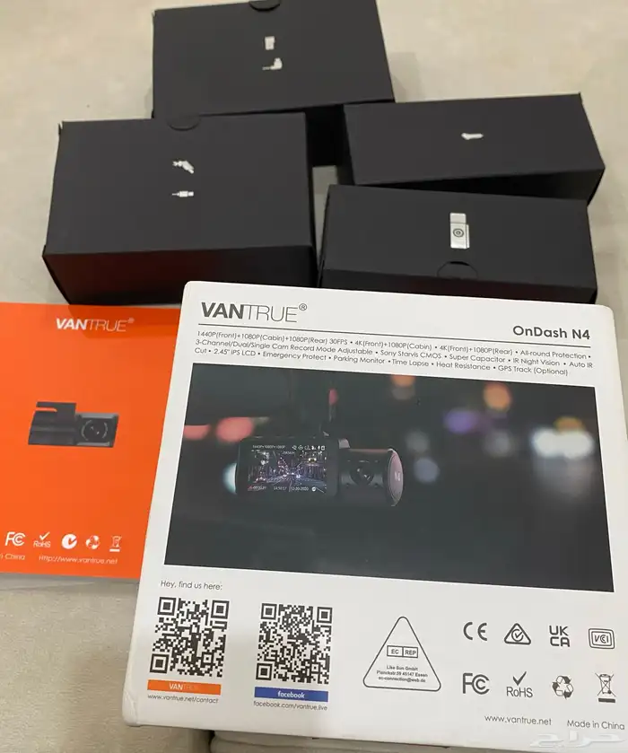 داش كام ماركة(VANTRUE N4 ) الشهيرة 4K شبه جديد بالكرتون 9