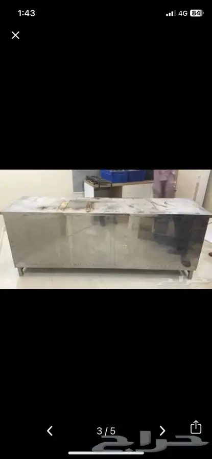 طاوله استيل اصلي مع ارفف داخليه 2 50 م 0