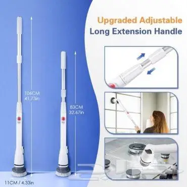 فرشاة تنظيف كهربائية دوارة 360 درجة لاسلكية مع 5 رؤوس 1