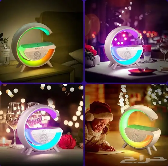 منصة شحن لاسلكي 3 في 1 مزودة بسماعة سبيكر واضاءة LED 1
