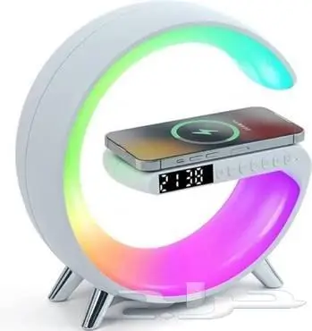 إضاءة سماعة شاحن لاسلكي ساعة رقمية 4 في 1 - 95 ريال 1