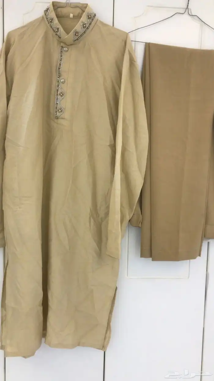 ملابس رجالي زي بنجابي ازياء هندي قميص طويل انيق سروال باكستا 0