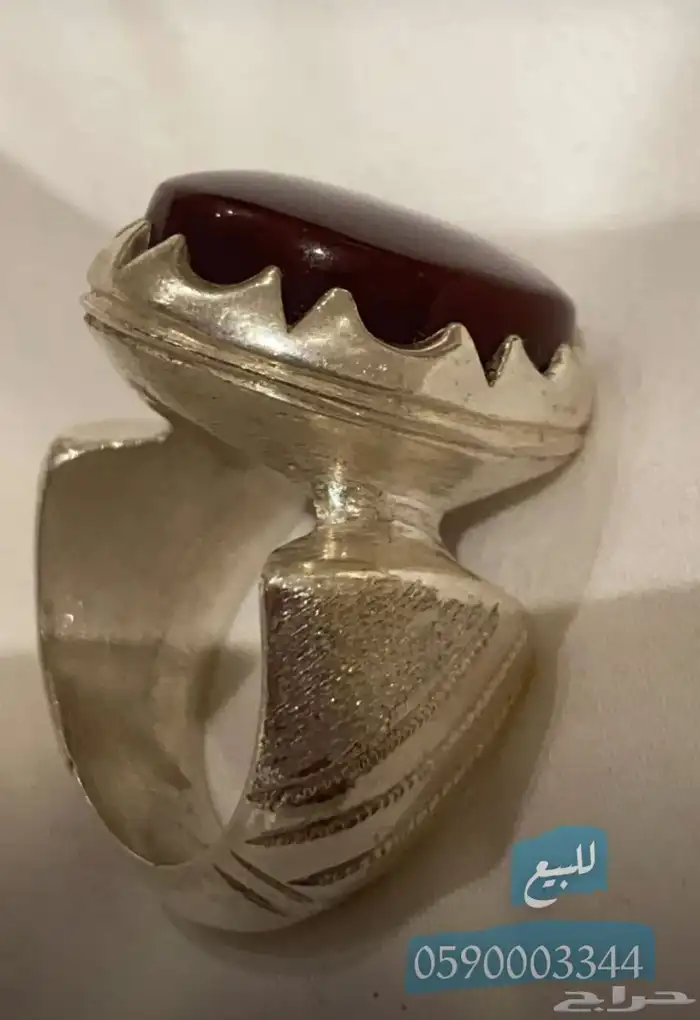 خاتم عقيق كبدي 0