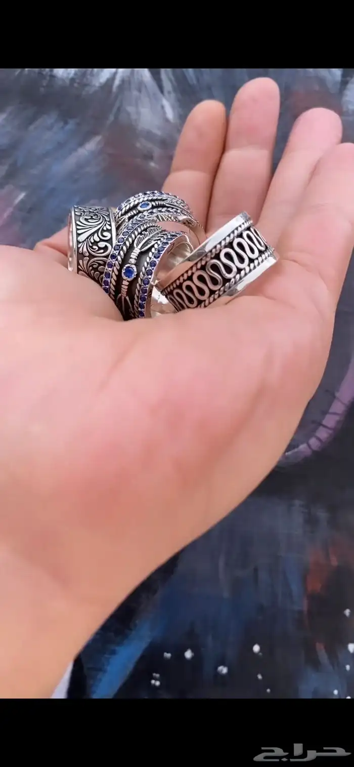 خواتم فضة ثقيل نوادر 93