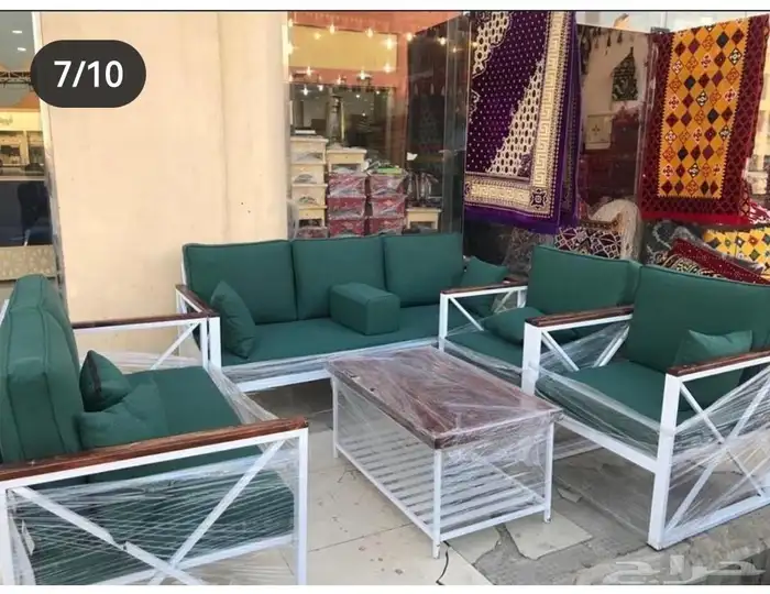 جلسة خارجية حديد وخشب 6