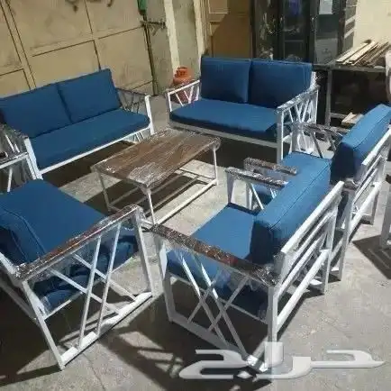 جلسة خارجية حديد وخشب 9