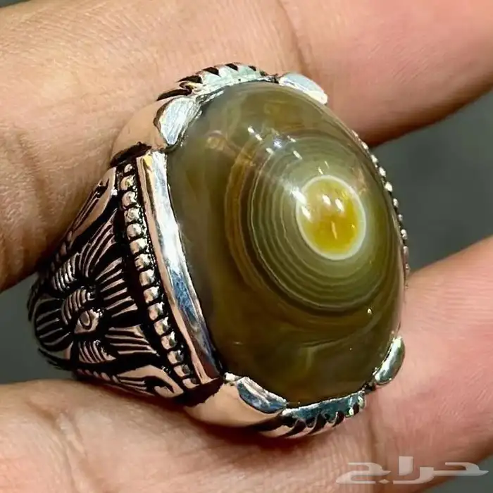 خاتم عقيق سليماني هندي نادر غير معالج اشفاق الحفر الثقيلة 1