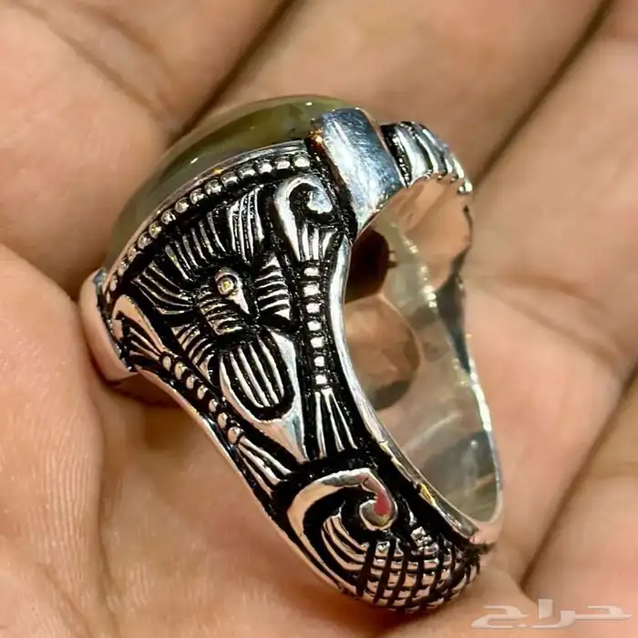 خاتم عقيق سليماني هندي نادر غير معالج اشفاق الحفر الثقيلة 2