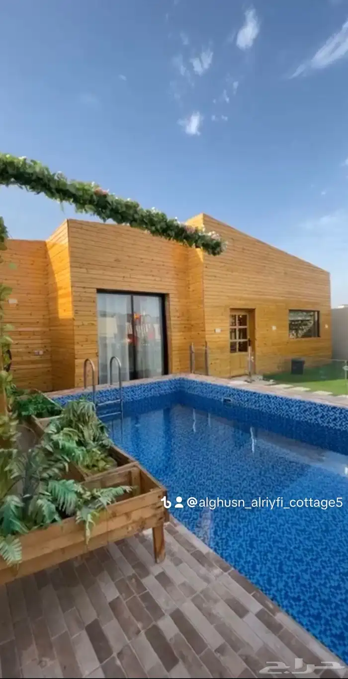 شاليه و كوخ ريفي بمسبح و عروض تنسيق وتريين غرف عرسان وحفلات 0