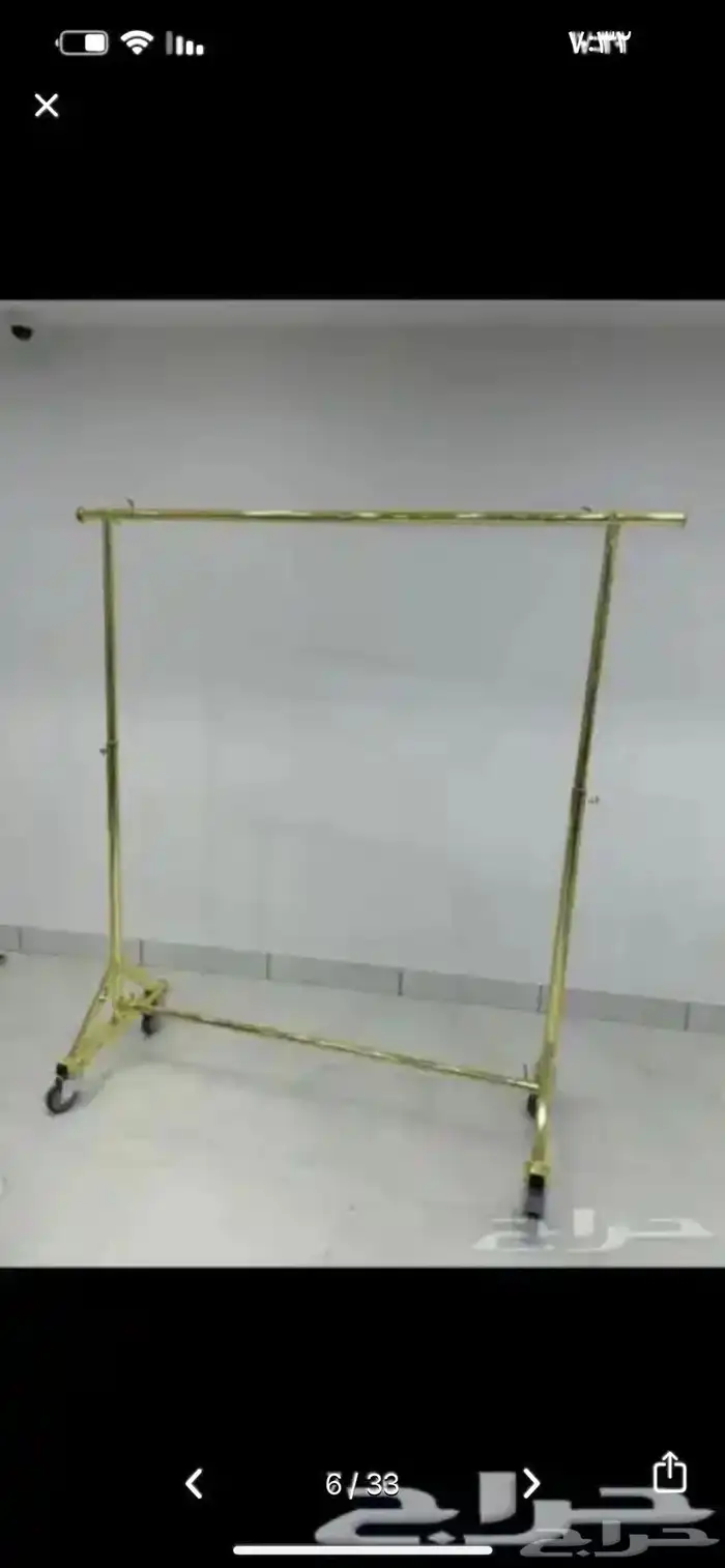 استاند تعليق ملابس خط واحد استيل ذهبي اسود استاند مراكز 27