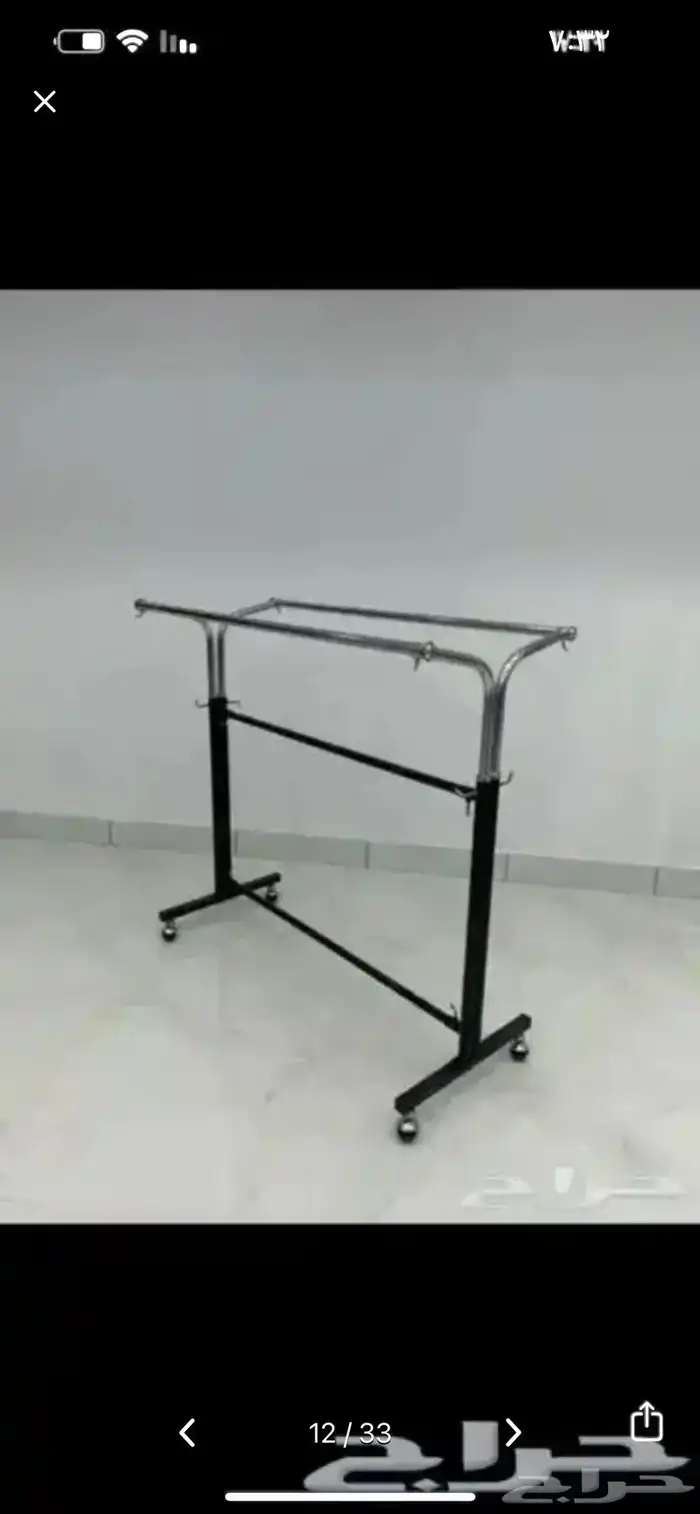 استاند تعليق ملابس خط واحد استيل ذهبي اسود استاند مراكز 21