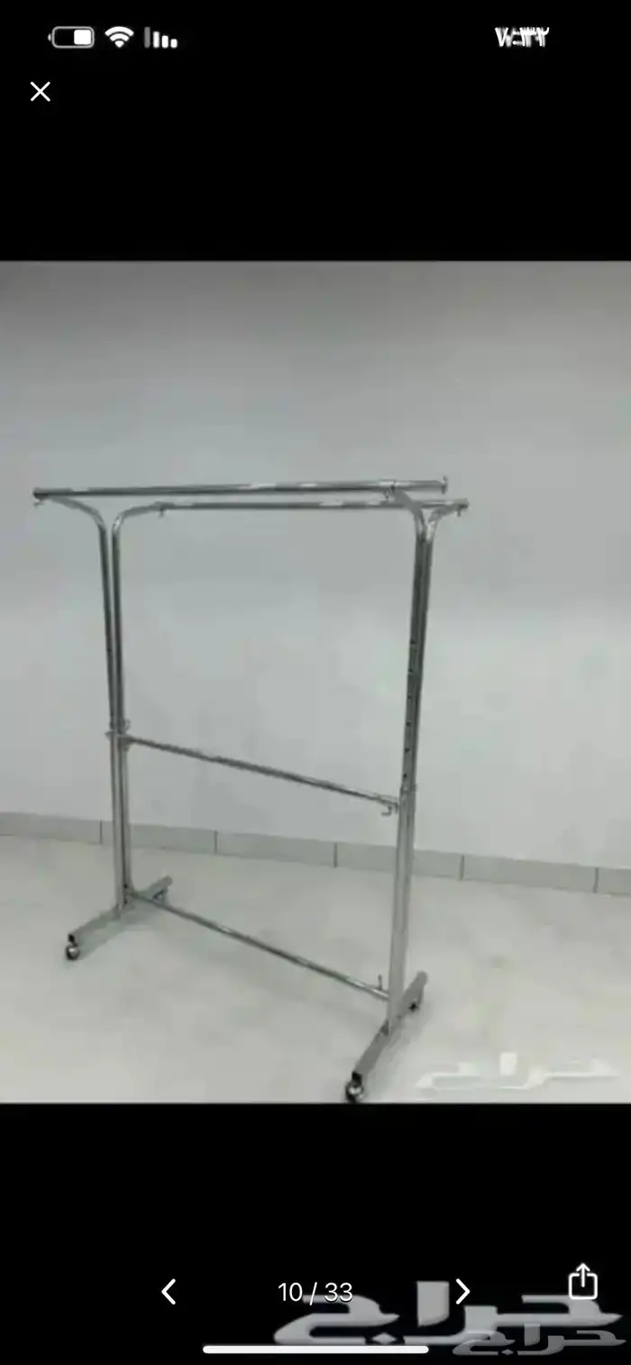 استاند تعليق ملابس خط واحد استيل ذهبي اسود استاند مراكز 23