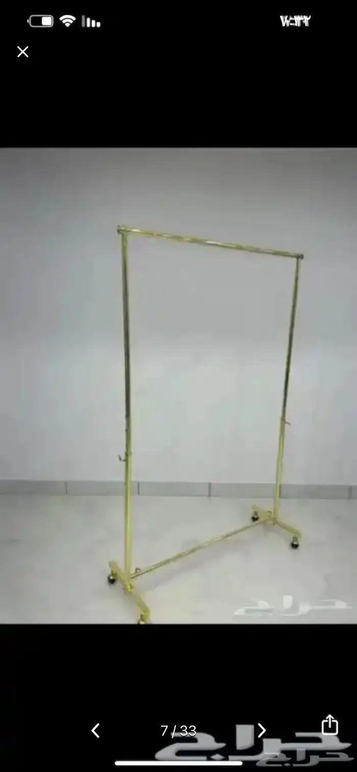 استاند تعليق ملابس خط واحد استيل ذهبي اسود استاند مراكز 26