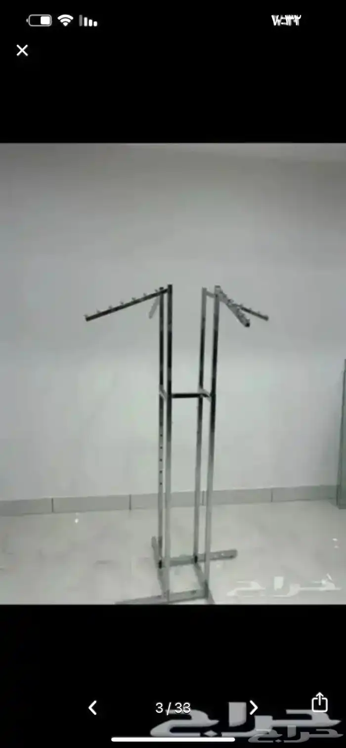 استاند تعليق ملابس خط واحد استيل ذهبي اسود استاند مراكز 30