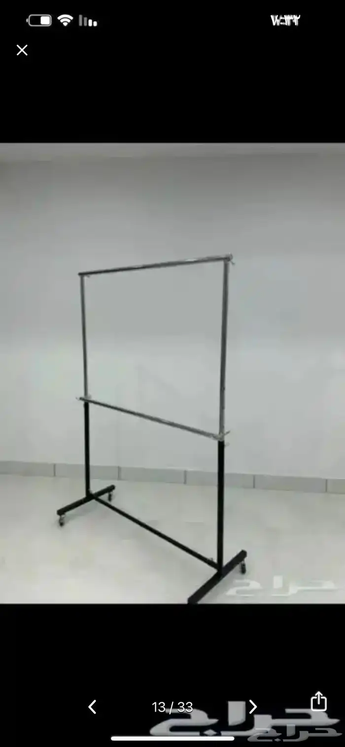 استاند تعليق ملابس خط واحد استيل ذهبي اسود استاند مراكز 20