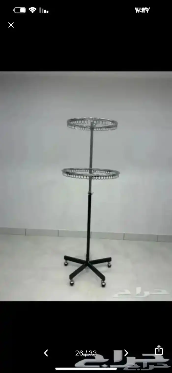 استاند تعليق ملابس خط واحد استيل ذهبي اسود استاند مراكز 7