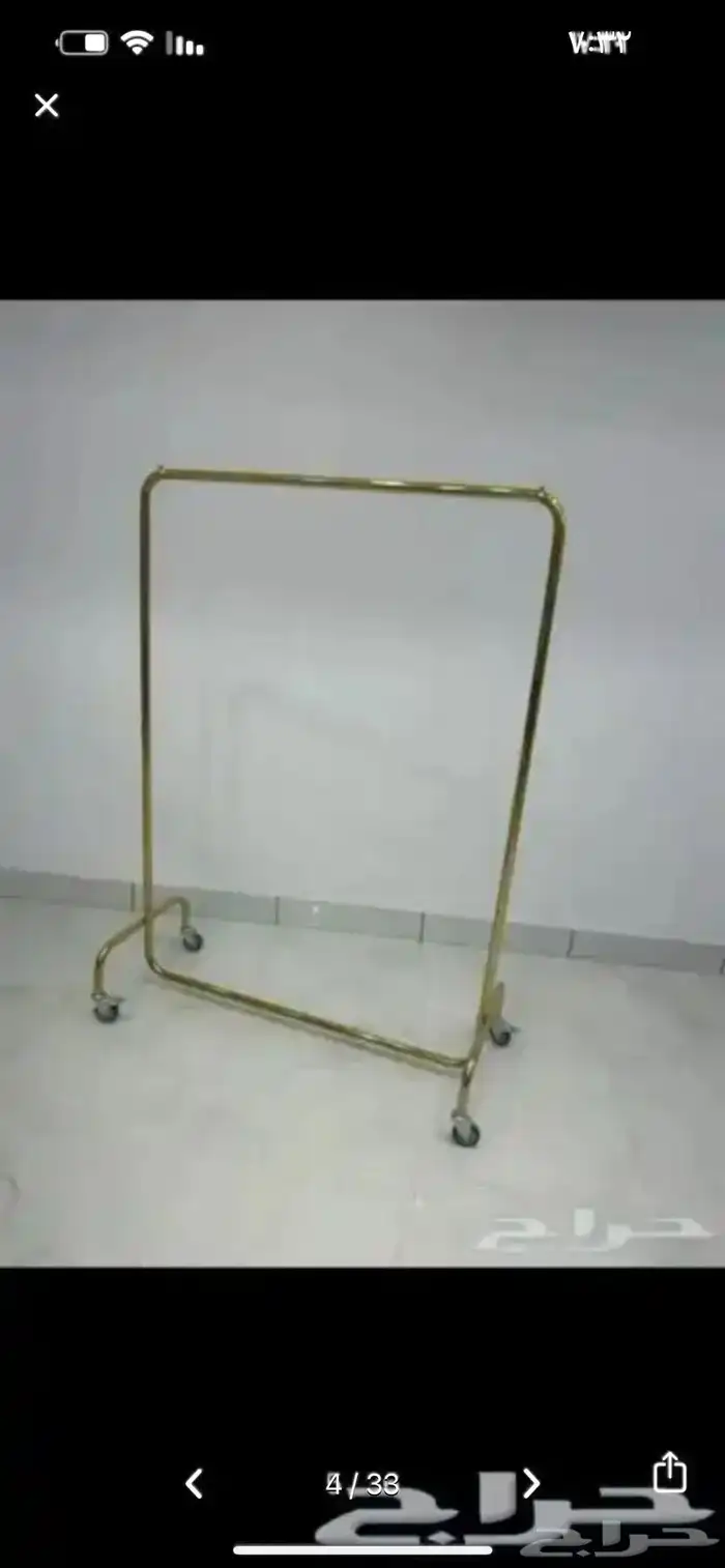 استاند تعليق ملابس خط واحد استيل ذهبي اسود استاند مراكز 29