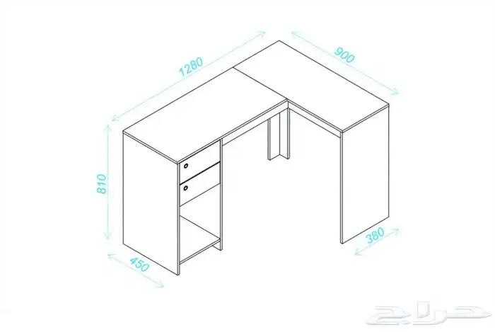 مكتب زاوية مع كرسي 3